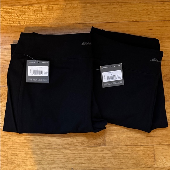 🆕 - Eddie Bauer - 2 pairs of Girl On The Go - knit leggings Black - M - Picture 6 of 7